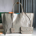SAINT LOUIS PM 40 IN GREY MIX BLUE GOYARDINE CANVAS AND CALFSKIN